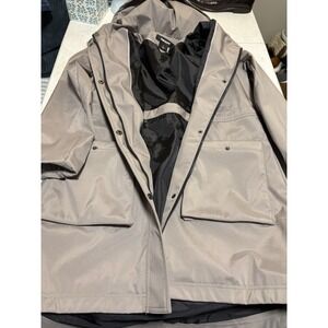 USED DKNY Outerwear Size S Taupe Long Slv Front Zip Overcoat Coat‎ Jacket